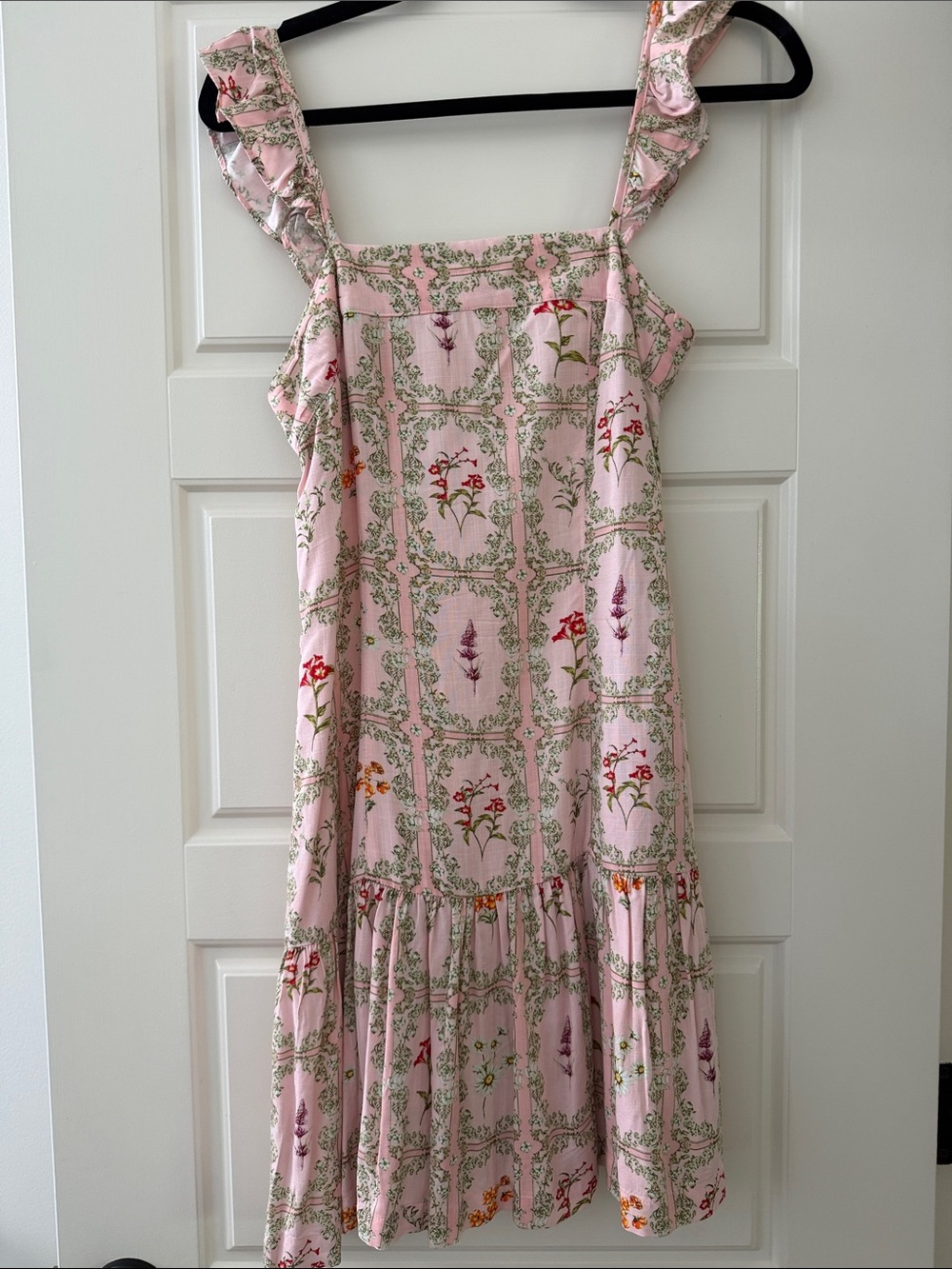 Agua Bendita X Target Women's Pink Floral Ruffle Strap Dress